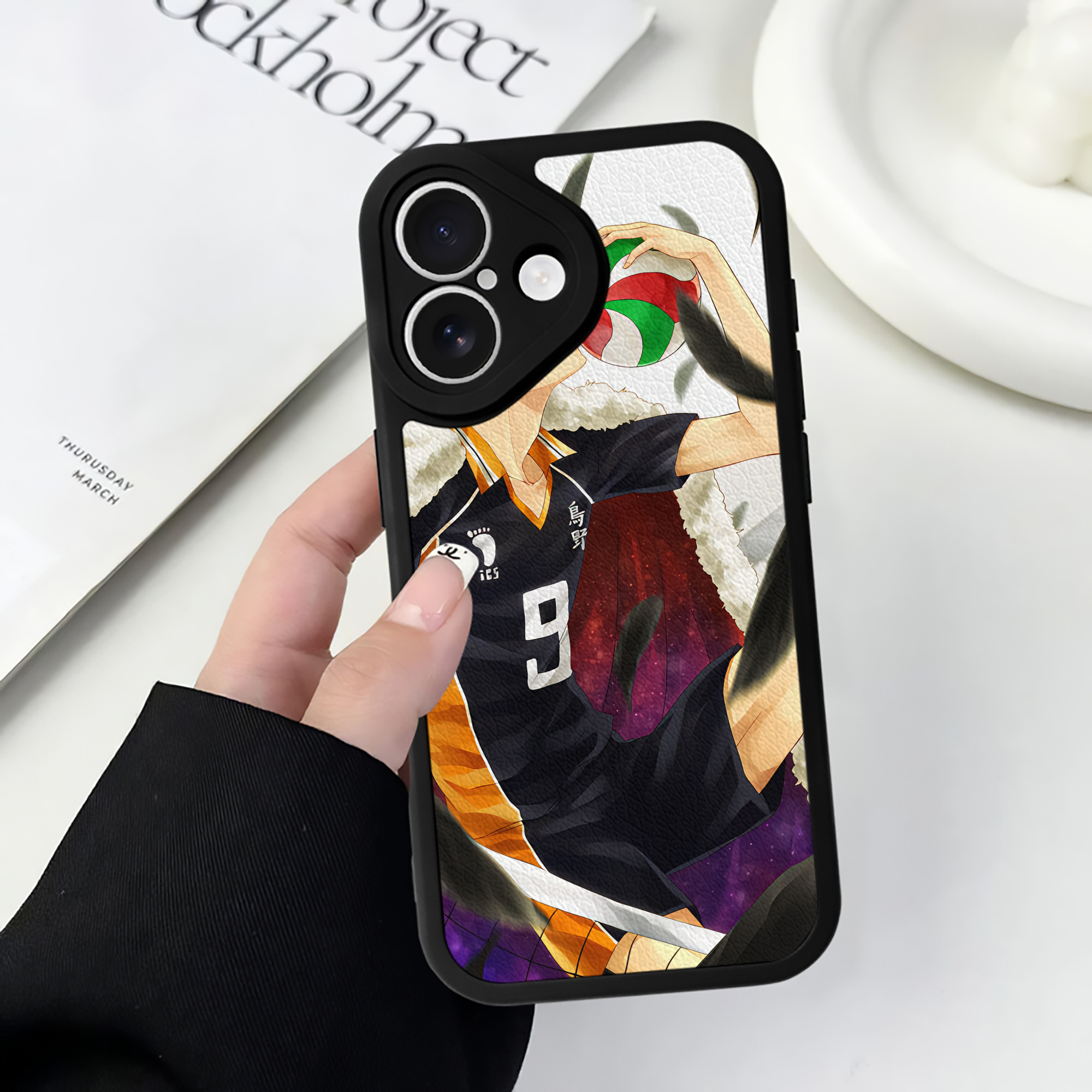 （画像用） ハイキュー!! Haikyu!! 【iPhone 16シリーズ対応】シリコンスマホケース（レザー調） 材質：シリコン